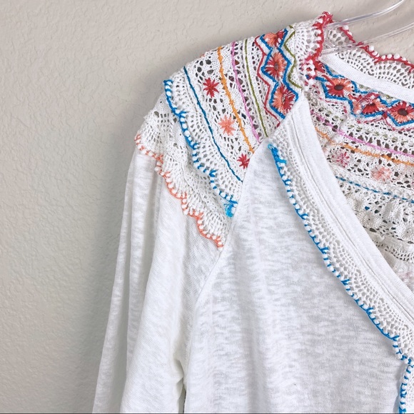 FREE PEOPLE Ivory Siesta Fiesta Ivory Top Medium - Picture 6 of 16